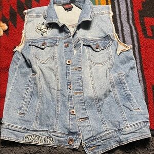 Netflix STRANGER THINGS Blue Denim Vest with Patches
